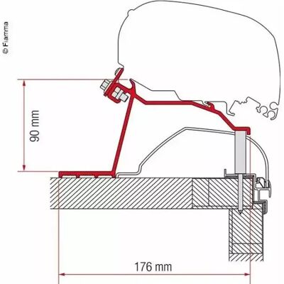 Fiamma F80/F65 Markiseadapter-kitt for Hobby Caravan - Markise-tilbehør Fiamma F80/F65 Markiseadapter-kitt for Hobby Caravan - Markise-tilbehør