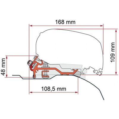 Fiamma - F80S/F85L - Tmavě černá - Plochý adaptér kit Fiamma - F80S/F85L - Tmavě černá - Plochý adaptér kit