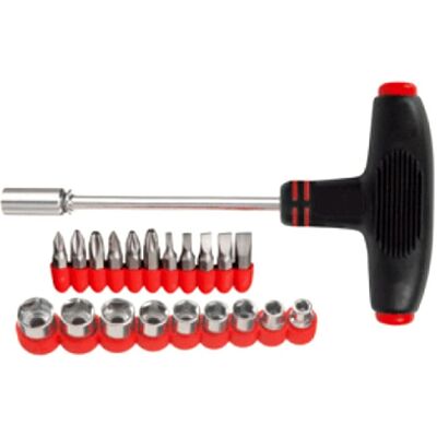 Valex Set di Cacciaviti T Portatile - Inserti Esagonali 5-13mm, Phillips, Pozidriv Valex Set di Cacciaviti T Portatile - Inserti Esagonali 5-13mm, Phillips, Pozidriv