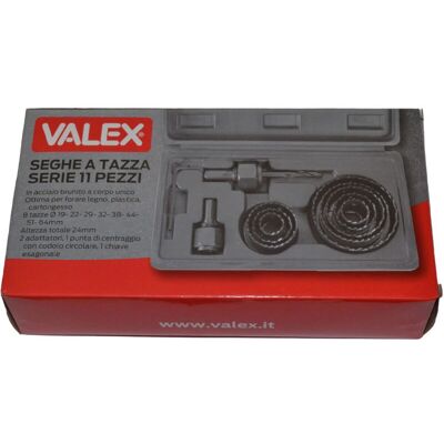 Set di seghe a tazza Valex - 11 pezzi in valigetta Set di seghe a tazza Valex - 11 pezzi in valigetta