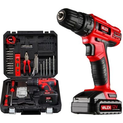 Kit de Taladro Inalámbrico 12V Valex - 72 Accesorios y Estuche Kit de Taladro Inalámbrico 12V Valex - 72 Accesorios y Estuche