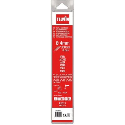 Telwin Model 802620 Steel Welding Electrodes - 4mm, Pack of 8 Telwin Model 802620 Steel Welding Electrodes - 4mm, Pack of 8