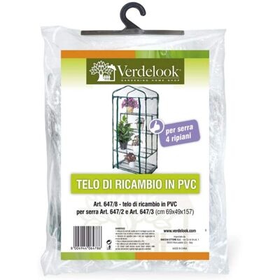 Copertura di ricambio Verdelook per serra a 4 ripiani - PVC, Trasparente Copertura di ricambio Verdelook per serra a 4 ripiani - PVC, Trasparente