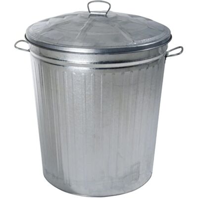 VerdeLook Cubo de basura zincado 80L - Contenedor resistente al clima VerdeLook Cubo de basura zincado 80L - Contenedor resistente al clima