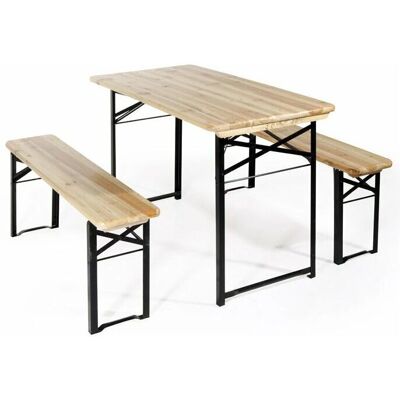Set Bar Giardino Verdelook - Tavolo e panche in legno 80x200cm Set Bar Giardino Verdelook - Tavolo e panche in legno 80x200cm