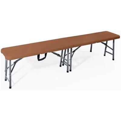 Banco Plegable Verdelook - Acero, Marrón, 183x28x44 cm - Jardín y Picnic Banco Plegable Verdelook - Acero, Marrón, 183x28x44 cm - Jardín y Picnic