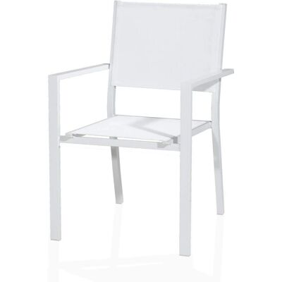 WEBMARKETPOINT Silla Sardegna Blanca de Aluminio - Muebles de Exterior WEBMARKETPOINT Silla Sardegna Blanca de Aluminio - Muebles de Exterior