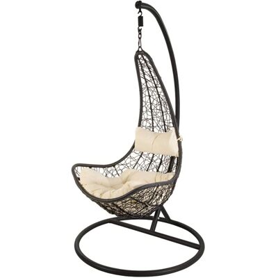 Sedia Sospesa Bianca Verdelook - Rattan sintetico, supporto in metallo, 79x70x120 cm Sedia Sospesa Bianca Verdelook - Rattan sintetico, supporto in metallo, 79x70x120 cm