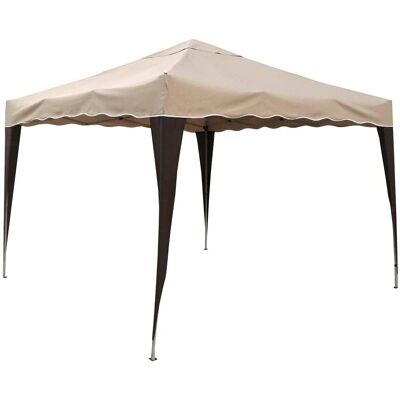 Gazebo Pieghevole 3x3m Verdelook - Struttura in metallo, Copertura beige Gazebo Pieghevole 3x3m Verdelook - Struttura in metallo, Copertura beige