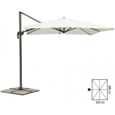 VerdeLook Rechteckiger Seitenarmschirm 4x3m Weiß - Sonnenschirm VerdeLook Rechteckiger Seitenarmschirm 4x3m Weiß - Sonnenschirm