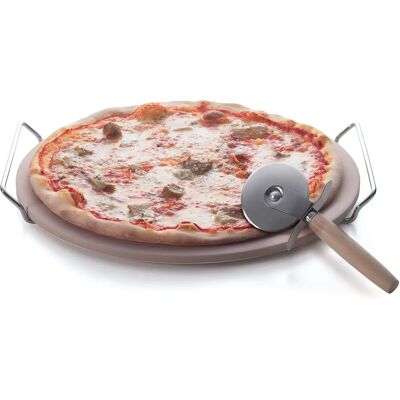 Pierre à Pizza en Céramique Beige Excelsa - 34,5x3,5x16 cm - Set de 3 - Publicité Pierre à Pizza en Céramique Beige Excelsa - 34,5x3,5x16 cm - Set de 3 - Publicité