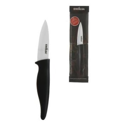 Couteau de Cuisine en Céramique Excelsa 39443 - 10cm, Noir et Blanc Couteau de Cuisine en Céramique Excelsa 39443 - 10cm, Noir et Blanc