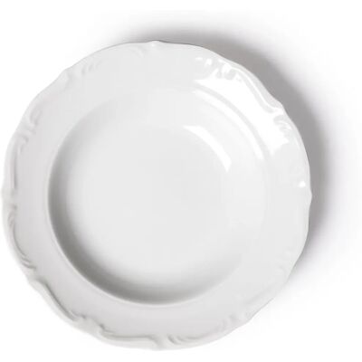 Assiette à soupe Excelsa Mademoiselle - Porcelaine, Blanc, 22,5x22,5x1,5cm Assiette à soupe Excelsa Mademoiselle - Porcelaine, Blanc, 22,5x22,5x1,5cm