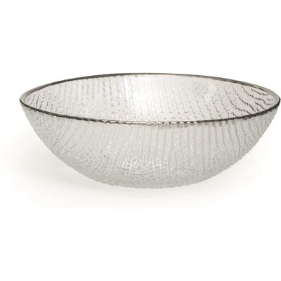 Excelsa Platinum Bowl - Glass, Silver Rim Excelsa Platinum Bowl - Glass, Silver Rim