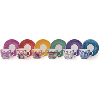 Conjunto de Xícaras de Café em Cerâmica Excelsa - 6 pcs, Multicolor Conjunto de Xícaras de Café em Cerâmica Excelsa - 6 pcs, Multicolor