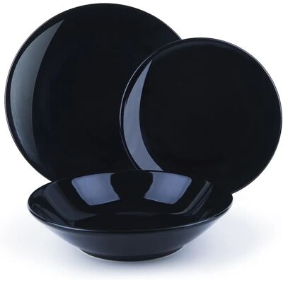 Service de Table Fashion Black - 18 pièces pour 6 personnes Service de Table Fashion Black - 18 pièces pour 6 personnes