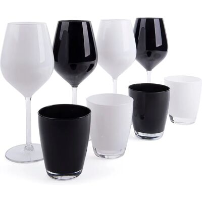 Marque - Modèle - Ensemble de verres noir et blanc Marque - Modèle - Ensemble de verres noir et blanc