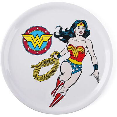 Assiette à pizza blanche Wonder Woman - 31cm - Excelsa Assiette à pizza blanche Wonder Woman - 31cm - Excelsa