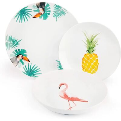 Service en porcelaine Excelsa Tropical 18 pièces - Vaisselle Service en porcelaine Excelsa Tropical 18 pièces - Vaisselle