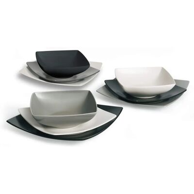 EXCELSA - Eclipse - White-Grey-Black Matte - Juego de Vajilla EXCELSA - Eclipse - White-Grey-Black Matte - Juego de Vajilla