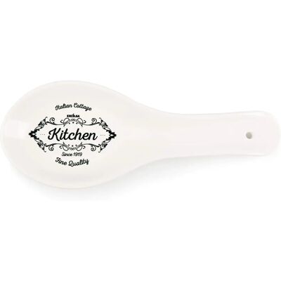 Repose-cuillère en Céramique Blanche Excelsa - Accessoire de Cuisine Repose-cuillère en Céramique Blanche Excelsa - Accessoire de Cuisine