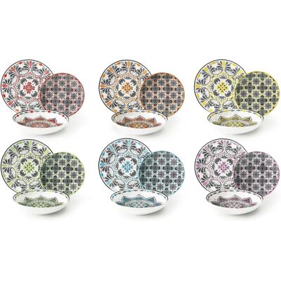 Excelsa Roma Service de Vaisselle Multicolore 18 Pièces - Porcelaine Excelsa Roma Service de Vaisselle Multicolore 18 Pièces - Porcelaine