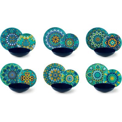 Excelsa Mandala Mediterranee Servies - 18 stuks voor 6 personen Excelsa Mandala Mediterranee Servies - 18 stuks voor 6 personen
