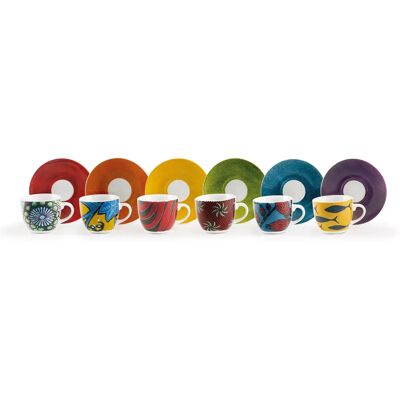 Excelsa Afrika Set 6 Kaffeetassen mit Untertassen - Geschirrset Excelsa Afrika Set 6 Kaffeetassen mit Untertassen - Geschirrset