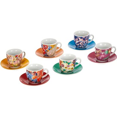 Excelsa 62718 Kimono Kaffeetassen-Set - Porzellan, Mehrfarbig Excelsa 62718 Kimono Kaffeetassen-Set - Porzellan, Mehrfarbig