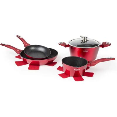 Juego de utensilios de cocina de aluminio rojo Phoenix de Excelsa - Juego de 7 piezas Juego de utensilios de cocina de aluminio rojo Phoenix de Excelsa - Juego de 7 piezas