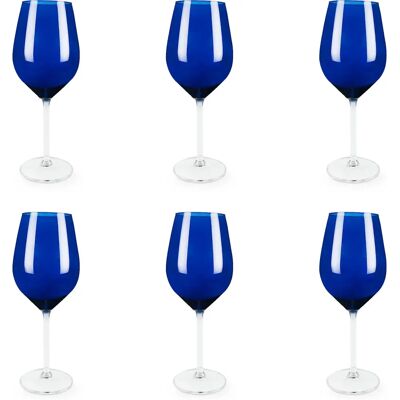Ensemble de 6 verres à vin bleus - 50cl, lave-vaisselle Ensemble de 6 verres à vin bleus - 50cl, lave-vaisselle
