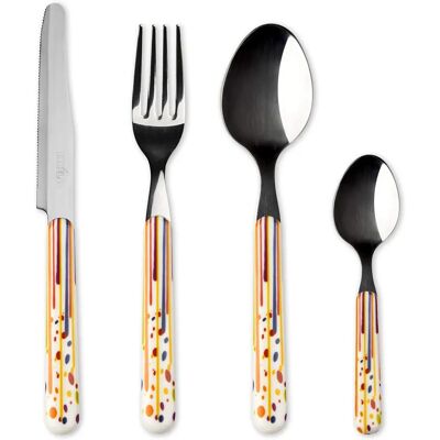Menagère Excelsa - Ensemble de Couverts Dripping - 24 pièces - Multicolore - Pour 6 personnes Menagère Excelsa - Ensemble de Couverts Dripping - 24 pièces - Multicolore - Pour 6 personnes