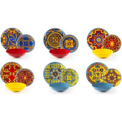 Service de vaisselle Trinacria Multicolore 18 Pièces - Vaisselle - Publicité Service de vaisselle Trinacria Multicolore 18 Pièces - Vaisselle - Publicité