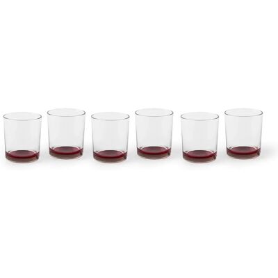 Ensemble de 6 verres Hong Kong avec fond rouge - Verrerie Ensemble de 6 verres Hong Kong avec fond rouge - Verrerie