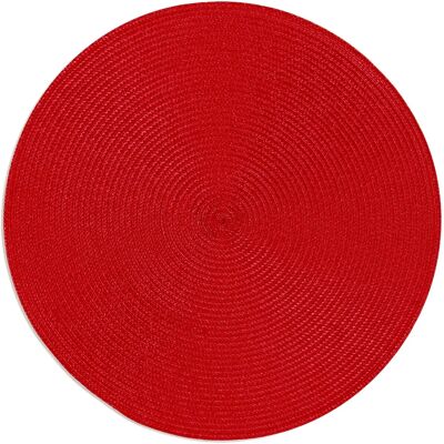 Set Rond de 6 Sets de Table en Plastique Rouge - Vaisselle Set Rond de 6 Sets de Table en Plastique Rouge - Vaisselle