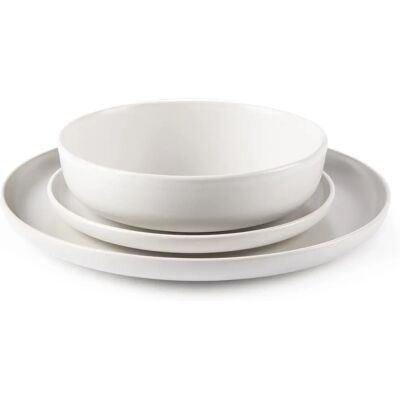 Set de 12 assiettes en céramique Nordic Excelsa - Style minimaliste et élégant Set de 12 assiettes en céramique Nordic Excelsa - Style minimaliste et élégant