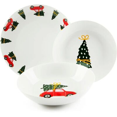 Excelsa White Christmas Dinnerware Set - 18 pcs for 6 Excelsa White Christmas Dinnerware Set - 18 pcs for 6