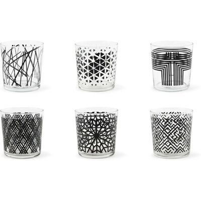 Excelsa Emily Gläser Set - Geometrisches Schwarzes Muster Excelsa Emily Gläser Set - Geometrisches Schwarzes Muster