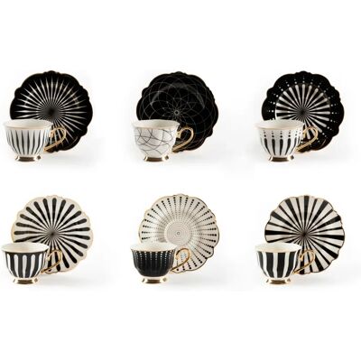 Excelsa Alice Coffee Cups Set - Black & White Excelsa Alice Coffee Cups Set - Black & White