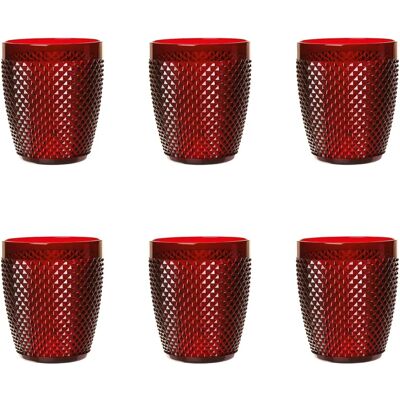 Set de 6 verres en plastique rouge Diamond - Verres Set de 6 verres en plastique rouge Diamond - Verres
