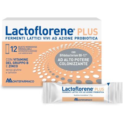 Montefarmaco OTC Lactoflorene Plus - 12 bustine - Integratore probiotico Montefarmaco OTC Lactoflorene Plus - 12 bustine - Integratore probiotico