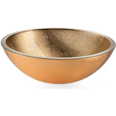 Lineabeta Vasca Vetro Oro Ø 420 - Con Ghiera in Vetro Lineabeta Vasca Vetro Oro Ø 420 - Con Ghiera in Vetro