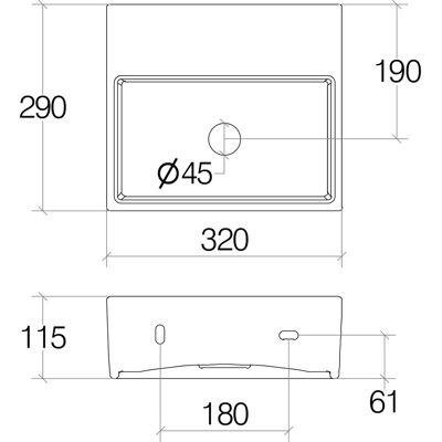 Lineabeta - 32x29 - Hvid poleret - Ingen vandhuller - Sink Lineabeta - 32x29 - Hvid poleret - Ingen vandhuller - Sink