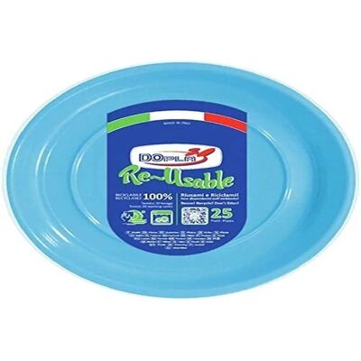 Assiettes en Plastique Bleues Réutilisables Dopla - 17cm 25 Pièces - Publicité Assiettes en Plastique Bleues Réutilisables Dopla - 17cm 25 Pièces - Publicité