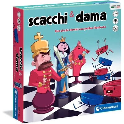 Clementoni - 16292 - Set di Scacchi e Dama Colorato - Gioco da Tavolo Clementoni - 16292 - Set di Scacchi e Dama Colorato - Gioco da Tavolo