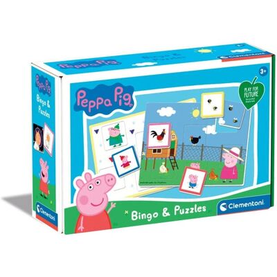 Clementoni Peppa Pig Bingo Jeu de Plateau Puzzle - Jouet Éducatif 3+ - Publicité Clementoni Peppa Pig Bingo Jeu de Plateau Puzzle - Jouet Éducatif 3+ - Publicité