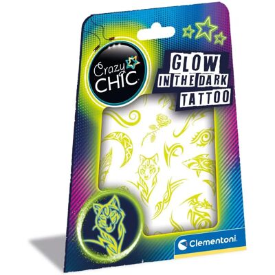 Clementoni 18687 Crazy Chic - Kit de Tatouages Temporaires Lumineux pour Enfants Clementoni 18687 Crazy Chic - Kit de Tatouages Temporaires Lumineux pour Enfants