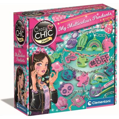 Clementoni Crazy Chic Meus Pendentes Multicoloridos - Kit de Joias Clementoni Crazy Chic Meus Pendentes Multicoloridos - Kit de Joias