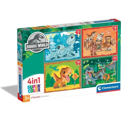 Puzzle Jurassic World 4 en 1 - À partir de 3 ans Puzzle Jurassic World 4 en 1 - À partir de 3 ans