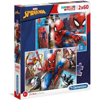 Clementoni 21608 Spiderman Palapeli - Marvel Spider-Man - 2 x 60 kpl Clementoni 21608 Spiderman Palapeli - Marvel Spider-Man - 2 x 60 kpl